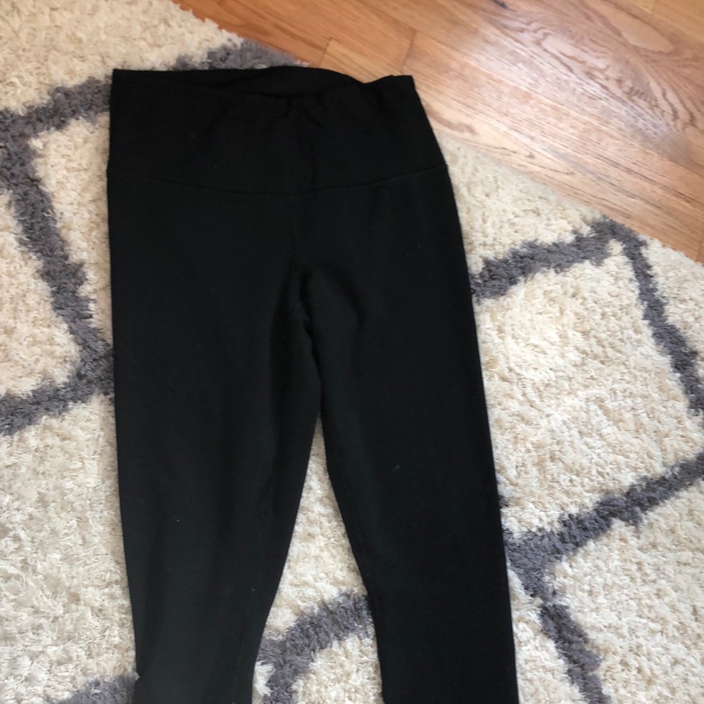 black thick waist band leggings